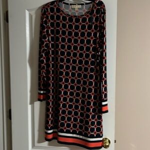 Coral navy and white. Long sleeved nice fabric